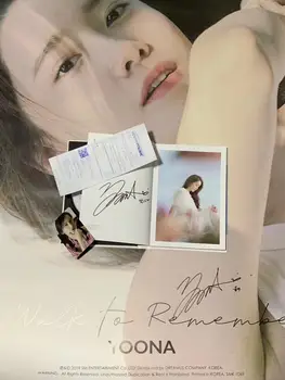 альбом SNSD Yoona с автографом от руки A WALK TO REMEMBER K-POP + фотография в формате sigbed