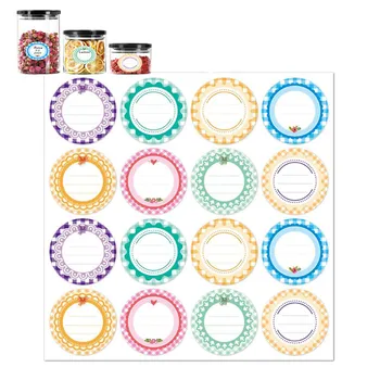 5 листов 2-дюймовых цветных круглых наклеек для банок, Водонепроницаемые съемные самоклеящиеся наклейки для варенья в кухонном контейнере, кладовой