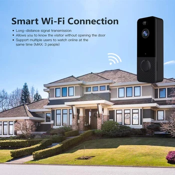 Видеодомофон WiFi беспроводная интеллектуальная камера телефонный домофон обнаружение движения мониторинг безопасности дома водонепроницаемый дверной звонок