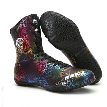 Мужские боксерские кроссовки 2023 бренда Flighting, Противоскользящая спортивная обувь для борьбы, женские Черные, красные Профессиональные борцовские кроссовки