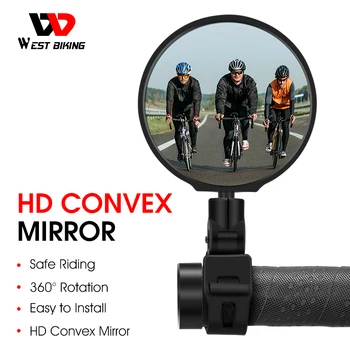WEST BIKING Универсальное Велосипедное зеркало заднего вида с регулируемым на 360 градусов Зеркалом заднего вида Велосипедные Аксессуары Зеркала на Руле велосипеда