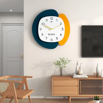 Часы для декора стен в гостиной в простом скандинавском стиле, персонализированные Креативные настенные часы в современном домашнем ресторане