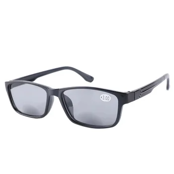 Серые очки для чтения с двойным освещением, смотрящие вдаль, смотрящие вблизи солнцезащитные очки для чтения для пожилых людей унисекс