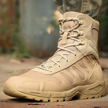 Сверхлегкие боевые дышащие тактические ботинки, мужские спортивные охотничьи походные ботинки для полевых тренировок, военные ботинки 38-46 размера