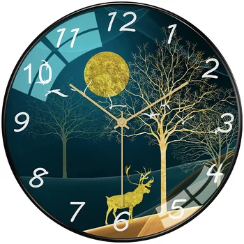 Скандинавские бесшумные часы Настенные часы в минималистичном стиле Современная атмосфера гостиной Домашняя мода Креативный Свет Роскошные Индивидуальные Часы