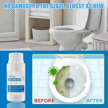 Прочный порошок для чистки ванной комнаты с активным кислородом, средство для чистки унитаза, Сильный всплеск в ванной, Средство для глубокой очистки унитаза