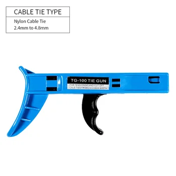 1 шт пистолет для кабельной стяжки TG-100, ручной инструмент для крепления, нейлоновый натяжитель, затяните зажим, обрезка синего цвета