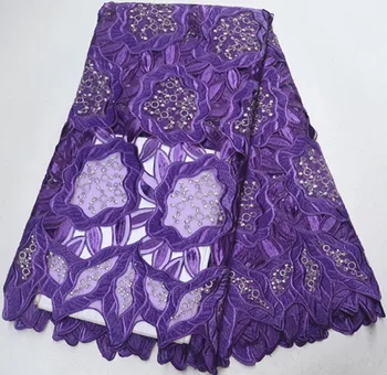 Африканская французская кружевная ткань бархатная кружевная ткань африканская кружевная ткань высокого качества 5 ярдов нигерийские кружевные ткани для платья PS-Q178