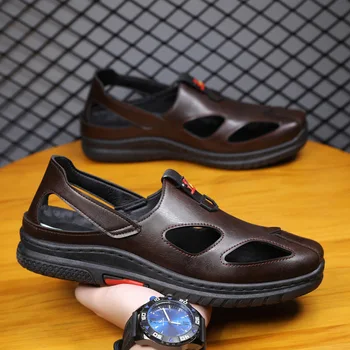 Летние мужские сандалии 2023, повседневная пляжная обувь для мужчин, легкие дышащие сандалии для мужчин, Sandalias Hombre Verano