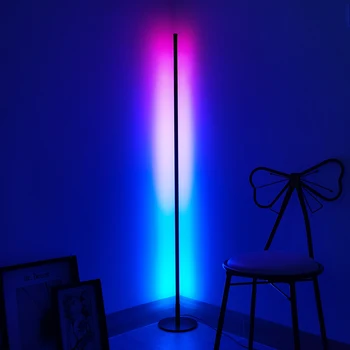 Скандинавский алюминиевый светодиодный светильник для прикроватной тумбочки в спальне, современный красочный торшер RGB, светильники для домашнего декора, напольные светильники