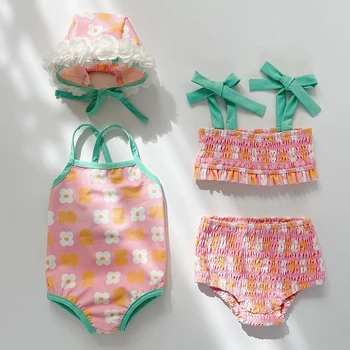 Летняя пляжная одежда для маленьких девочек, купальник для маленьких девочек, цельные детские купальники, детская пляжная одежда, костюм бикини