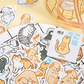 30 коробок/лот, мультяшные наклейки с изображением Кошки и собаки Васи, Милые наклейки для скрапбукинга, дневника 