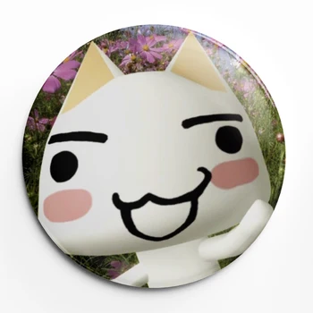 Значок Toro Inoue Cat Kawaii Мягкая кнопка на лацкане Аниме Булавка Декор Привет Брошь Ювелирное Украшение Подарок 58 мм