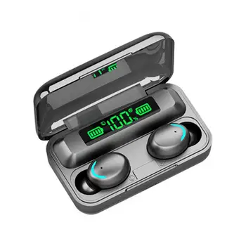 Наушники-вкладыши, игровые наушники с низкой задержкой, светодиодный цифровой дисплей F9-5C, настоящие беспроводные наушники Bluetooth 5.0