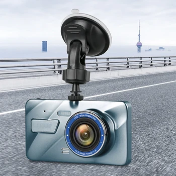 Автомобильный видеомагнитофон 1080P, автомобильная видеокамера с 4-дюймовым сенсорным экраном, HD Автоматический регистратор данных, электронные детали автомобиля ночного видения с двумя объективами
