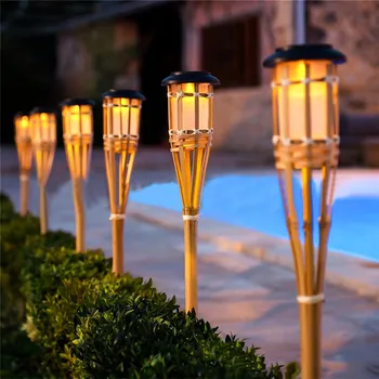 Бамбук ручной работы Thrisdar, солнечный светильник для сада, газона, ландшафта внутреннего дворика, солнечный фонарь-тики, солнечный светильник на дорожке