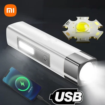 XIAOMI Mini Torch Фонарики USB для мобильного телефона, перезаряжаемые, сильный свет, уличный фонарь, прожектор для кемпинга, рыбалки, пеших прогулок