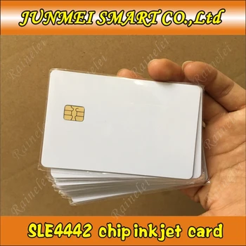 Оптовая продажа 100шт Контактная заготовка ПВХ IC-карты с чипом SLE 4442 Белая смарт-карта RFID IC для струйных принтеров Canon / Epson