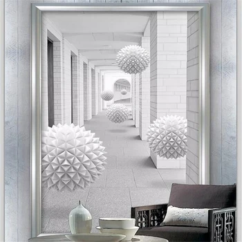 wellyu Обои на заказ фреска 3D фотообои круглый шар лестница гостиная прихожая обои для прихожей 3d papel de parede