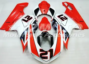 Новый комплект обтекателя мотоцикла ABS подходит для Ducati 848 evo 1098 1198 2007 2008 2009 2010 2011 2012 Пользовательский номер 21