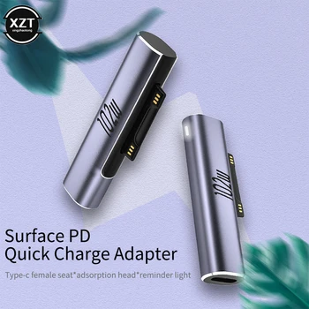 Новый конвертер Штекеров быстрой зарядки USB Type C PD мощностью 102 Вт для Microsoft Surface Pro 8 7 6 5 4 3 В адаптер USB C для Surface Book 1 2