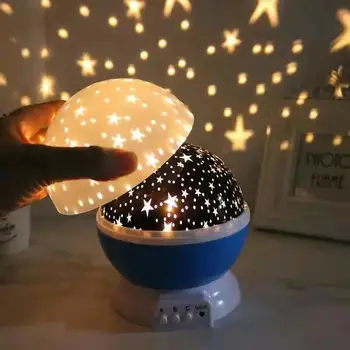 Фантастическая вращающаяся проекционная лампа звездного неба с шариковыми ночниками-переключателями для украшения детской комнаты