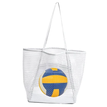 Пляжная сетчатая сумка, пляжные сумки с большой сеткой, сетчатая сумка-тоут для пляжа, складная сетчатая пляжная сумка-тоут для игрушек, полотенец, шлепанцев