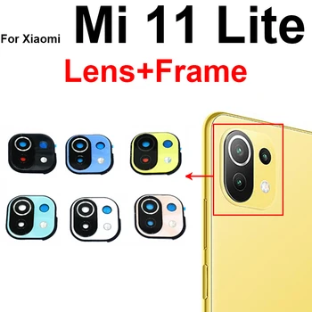 Рамка Стеклянной Крышки Объектива Задней Камеры Для Xiaomi Mi 11 Lite 4G 5G Основная Большая Рамка Крышки Задней Камеры с Наклейкой Repir Replacement