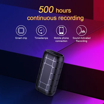 Мини-диктофон с голосовой активацией 500-часовое цифровое записывающее устройство профессиональный звуковой диктофон аудио микрозапись портативный маленький