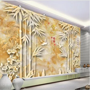 большие фрески wellyu на заказ, современная бамбуковая газета, мирный дом и богатые мраморные фоны, нетканые обои