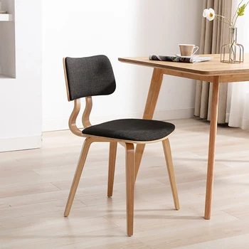Скандинавские обеденные стулья из массива Дерева, Кухонный стул со спинкой для спальни, мобильный Минималистичный напольный табурет, мебель для дома в ресторане отеля, WH
