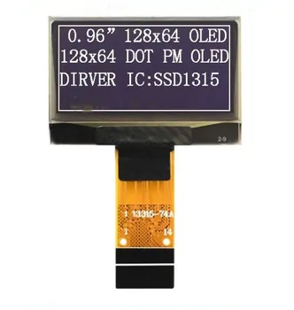 IPS 0,96-дюймовый 14-контактный SPI Белый PM OLED-дисплей SSD1315 Drive IC 128 * 64