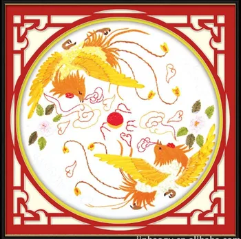 Набор для вышивания лентой Золотого Феникса Lucky Chinese style bird picture painting set набор для рукоделия ручной работы DIY искусство рукоделия