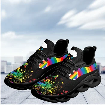 Летняя Легкая Женская обувь На платформе Love Win Lgbt Pride Трендовый Дизайн Кроссовок На шнуровке Для девочек, Уличная Обувь Для Бега и ходьбы