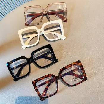 Большие квадратные очки с синим светом Женские компьютерные очки Прозрачные очки с заклепками Градиентные солнцезащитные очки