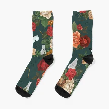 Химические носки с цветочным рисунком, мужские забавные носки, женские забавные носки.