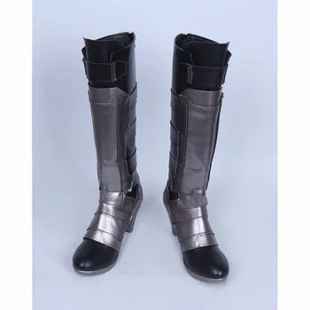 Изготовленная на заказ игровая обувь для взрослых женщин, ботинки 76 Soldier, черные и серебристо-серые ботинки для косплея, L0713