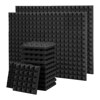 36 Упаковок звукопоглощающей панели из пирамидальной акустической пены размером 9,8 X 9,8 X 2 дюйма для стен, студии, дома и офиса