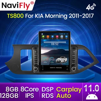 Android 11 8 core Автомобильный Радиоприемник Carplay 4G Для Kia Morning 2 picanto 2011-2017 Мультимедийный Видеоплеер GPS Навигация 8 + 128 Г Без 2din