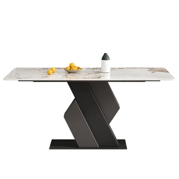 Яркий каменный стол современный простой легкий экстравагантный итальянский минималистичный роскошный каменный новый стол высокого класса