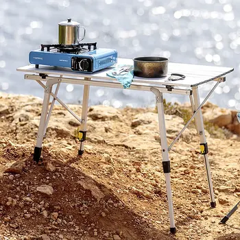 Портативный сверхлегкий складной стол для кемпинга из высокопрочного алюминиевого сплава, складной обеденный стол на открытом воздухе для семейной вечеринки, пикника, барбекю