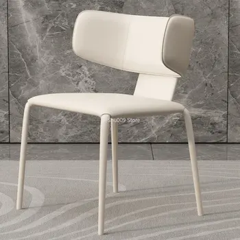 Дизайнерские обеденные стулья в скандинавском стиле, акцентный Трон, Современные кожаные обеденные стулья, Роскошная напольная мебель для дома Sillas De Comedor