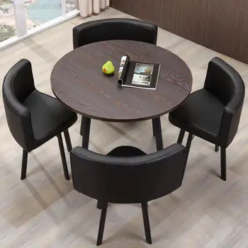 Бытовой чайный стул Стол для переговоров Современный простой журнальный столик Табурет Повседневный чайный столик Набор Стол со стулом Комбинация