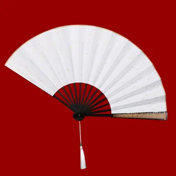 Китайский складной веер из черного дерева с резьбой по цитре, старинный мужской женский двусторонний ручной вентилятор в стиле ретро для летнего охлаждения или домашнего декора