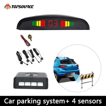 Комплект светодиодных парковочных датчиков TOPSOURCE Auto Parktronic, дисплей 4 датчиков для всех автомобилей, система контроля заднего хода, резервный радар