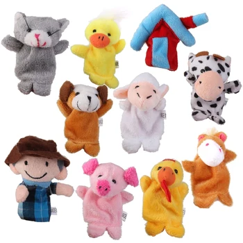 Сельскохозяйственные животные Пальчиковые куклы Детские игрушки 10шт