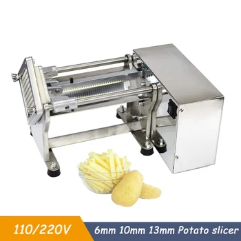 Электрическая машина для нарезки картофеля фри 6/10/13 мм, автоматическая машина для нарезки картофельных чипсов, моркови, овощей.