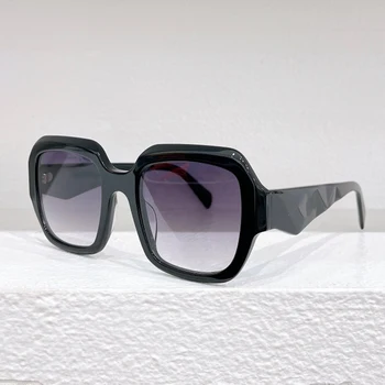 Солнцезащитные очки для мужчин в квадратной ацетатной оправе с плиссированным рисунком Солнцезащитные очки для ног Женская тенденция Новые Персонализированные линзы UV400