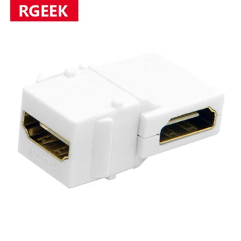 Адаптеры RGeek, разъемы HDMI Keystone, 90-градусный Прямоугольный переходник HDMI от женщины к женщине, Позолоченный