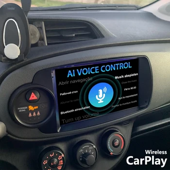 Беспроводной CarPlay Android 11 AI Voice Автомобильный Радиоприемник Стерео 8 + 128 ГБ GPS Навигация Для Toyota Yaris 2012-2017 Мультимедийный Видеоплеер